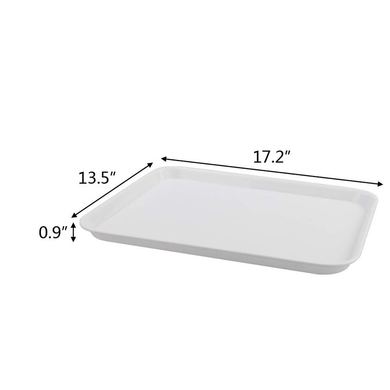 In-House Inhouse White Plastic Serving Tray-Rectangular, 17.2"X13.5"X0.9" (4 Packs) - Image 1